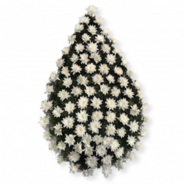 Poza Coroana funerara din crizanteme albe