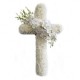 Cruce funerara din crizanteme albe si orhidee